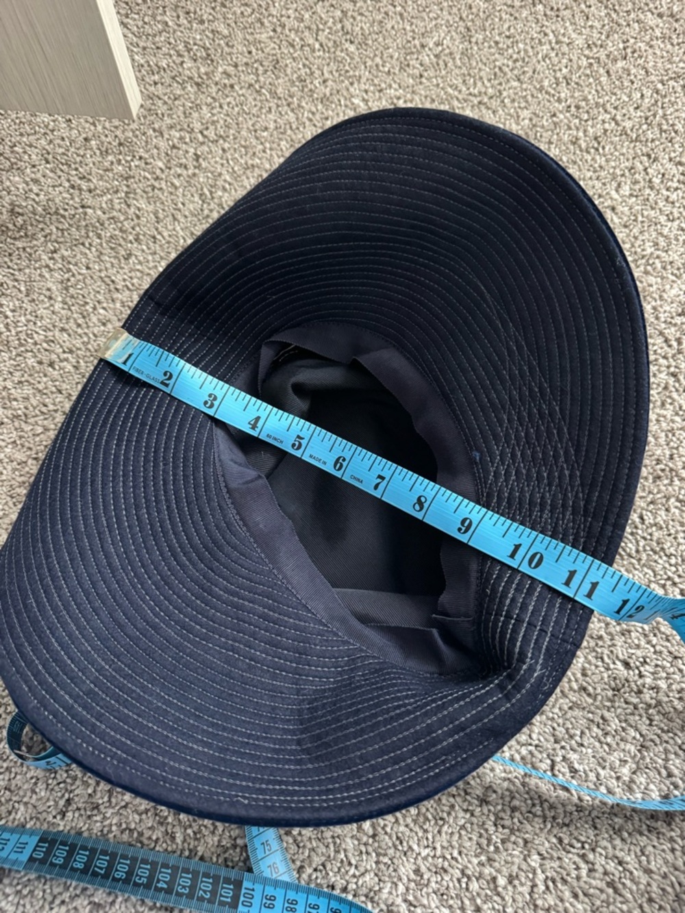 Navy Velvet Wide-Brim Women's Hat with navy ribbon🎀 - Picture 5 of 7